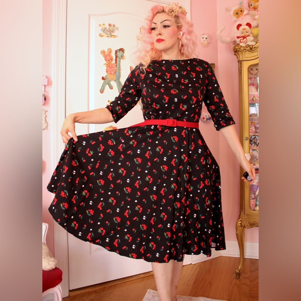 Collectif cherry dress XL